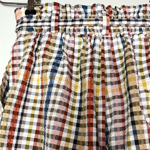 Ann Taylor Loft Crinkle Plaid Paperbag Tie Waist High Rise Shorts Sz XS - Picture 5 of 5